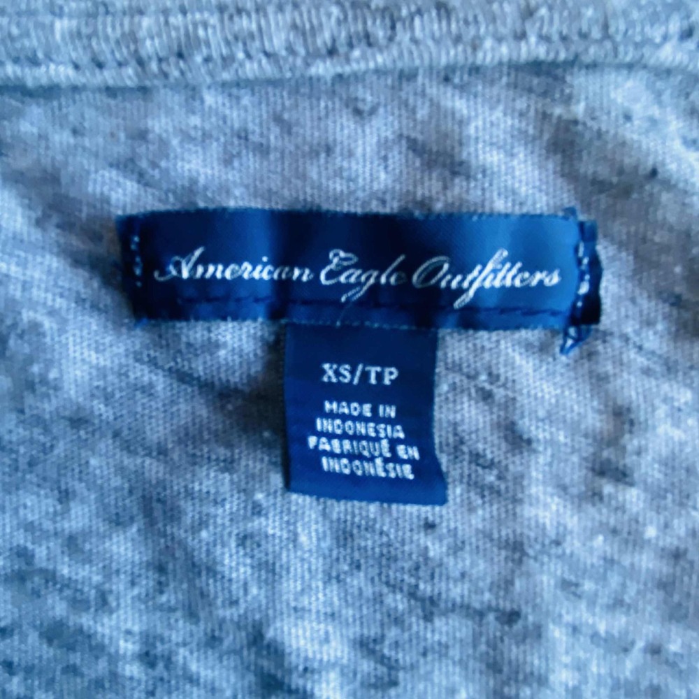 American Eagle Outfitters Shirt Womens XS Gray Preppy Chic Lightweight - Picture 4 of 5